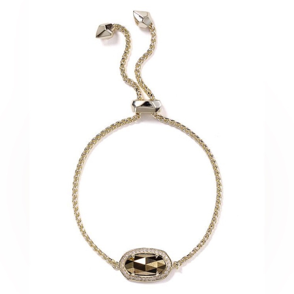 Kendra Scott Eve Slider Bracelet Gold Tone Pyrite Stone